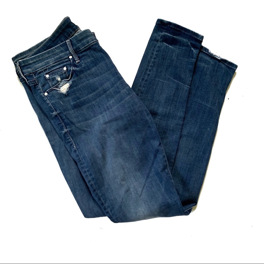 MOTHER The Looker Jeans Grafitti Girl Blue sz 32